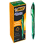 Gelschreiber BIC Gel-ocity Quick Dry, Druckmechanik, gummierter Schaft, Strichstärke 0,3 mm, 12 Stück, Schreibfarbe grün