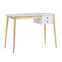 Beliani - Minimalistischer Schreibtisch in Weiß / heller Holzfarbton 106 x 48 cm Ebeme