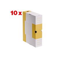 Cartonia Archivboxen 10 Stück weiß/gelb 6,0 l