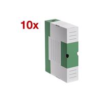 Cartonia Archivboxen 10 Stück weiß/grün 6,0 l
