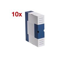 Cartonia Archivboxen 10 Stück weiß/blau 6,0 l