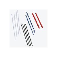 RENZ Plastikbinderücken Starterset 492319905 weiß, schwarz, blau, rot US-Teilung 21 Ringe auf A4 30-90 Blatt Set 12 Stück