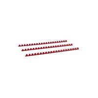 RENZ Plastikbinderücken 17120221 rot US-Teilung 21 Ringe auf A4 90 Blatt 12mm 100 Stück