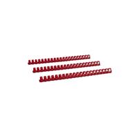 Renz Plastikbinderücken 17190221 rot US-Teilung 21 Ringe auf A4 160 Blatt 19mm 50 Stück
