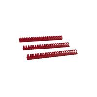 Renz Plastikbinderücken 17280221 rot US-Teilung 21 Ringe auf A4 250 Blatt 28mm 25 Stück