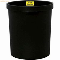 M&M Sicherheitspapierkorb 18 Liter schwarz