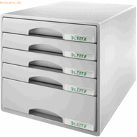 LEITZ Schubladenbox Plus 5211-00-85 grau/grau 5 Schubladen geschlossen