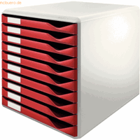 Leitz Schubladenbox Formular-Set 5281-00-28 lichtgrau/bordeaux 10 Schubladen geschlossen
