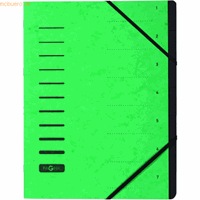 Pagna Ordnungsmappe A4 7-teilig grün Aufdruck 1-7 auf dem Deckel mit Eck