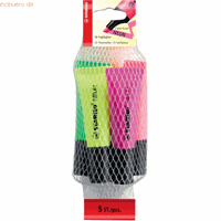 STABILO Textmarker Neon 5er Etui farbig sortiert 2-5mm Keilspitze