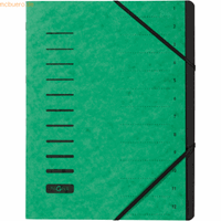 Pagna Ordnungsmappe A4 12-teilig grün Aufdruck 1-12 auf dem Deckel mit Ec