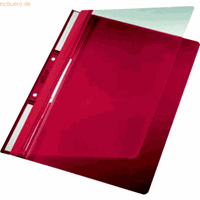 Leitz Schnellhefter Universal 4190 A4 rot PVC Kunststoff kaufmännische Heftung mit Abheftlochung bis 250 Blatt
