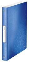Leitz WOW - ring binder - for A4 - capacity: 200 sheets - blue metallic