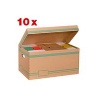Cartonia Archivcontainer 10 Stück braun für 6 Archivboxen mit 8cm Rücken 47 l