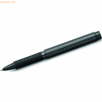 Faber-Castell Tintenroller Basic Black Carbon, mit glänzendem Carbon Schaft