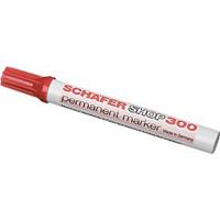 S. Schäfer Shop 300 permanent marker, ronde punt, lijndikte 1,5-3 mm, watervast, open op te bergen, aluminium & kunststof, rood, 1 st.