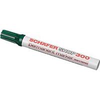 S. Schäfer Shop 300 permanent marker, ronde punt, lijndikte 1,5-3 mm, watervast, open op te bergen, aluminium & kunststof, groen, 1 st.