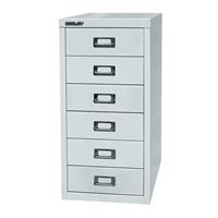 BISLEY MultiDrawer™ 29 serie, A4, 6 laden, lichtgrijs