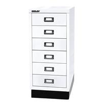 BISLEY MultiDrawer™ 29 serie, met sokkel, A4, 6 laden, verkeerswit