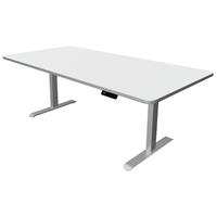 kerkmann Steh-Sitz-Schreibtisch Move 3 Premium 200 x 100 cm - Weiss/Silber