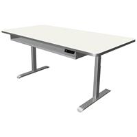 kerkmann Steh-Sitz-Schreibtisch Move 4 Premium 200 x 100 cm - Weiss/Silber