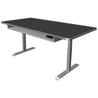 kerkmann Steh-Sitz-Schreibtisch Move 4 Premium 200 x 100 cm - Anthrazit/Silber