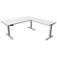 kerkmann Steh-Sitz-Eckschreibtisch Move 3 Premium 180 x 180 cm - Weiss/Silber