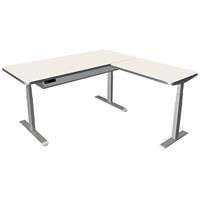 kerkmann Steh-Sitz-Eckschreibtisch Move 4 Premium 180 x 180 cm - Weiss/Silber