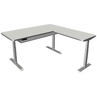 kerkmann Steh-Sitz-Eckschreibtisch Move 4 Premium 180 x 180 cm - Lichtgrau/Silber