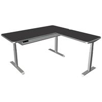 kerkmann Steh-Sitz-Eckschreibtisch Move 4 Premium 180 x 180 cm - Anthrazit/Silber