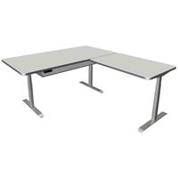 kerkmann Steh-Sitz-Eckschreibtisch Move 4 Premium 200 x 220 cm - Lichtgrau/Silber