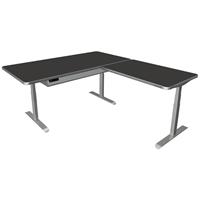 kerkmann Steh-Sitz-Eckschreibtisch Move 4 Premium 200 x 220 cm - Anthrazit/Silber