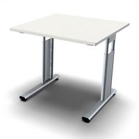 geramoebel Schreibtisch C-Flex 80 x 80 - Weiss / Silber