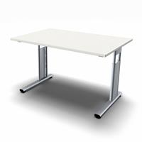 geramoebel Schreibtisch C-Flex 120 x 80 - Weiss / Silber