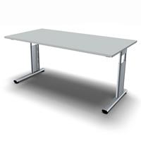 geramoebel Schreibtisch C-Flex 160 x 80 - Lichtgrau / Silber
