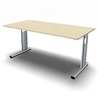 geramoebel Schreibtisch C-Flex 160 x 80 - Ahorn / Silber