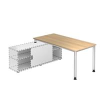 hammerbacher Schreibtisch H zur Auflage 160 x 80 - Eiche/Silbergrau