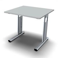 geramoebel Schreibtisch C-Flex 80 x 80 - Lichtgrau / Silber