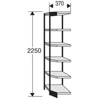 Kerkmann PROGRESS 2000 stalen hoekstelling, zonder achterwand, B 400 x D 500 x H 2250 mm, zwarte frame