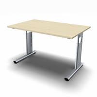 geramoebel Schreibtisch C-Flex 120 x 80 - Ahorn / Silber