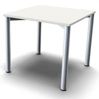 geramoebel Schreibtisch 4-Flex 80 x 80 - Weiss / Silber