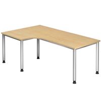 Bureau 90° hoek met 4 ronde poten - 200 x 120 cm - Hammerbacher