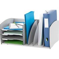 Paperflow desk organizer, 4 vakken, Verstelbare scheidingswanden, grijs
