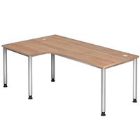 Bureau 90° hoek met 4 ronde poten - 200 x 120 cm - Hammerbacher