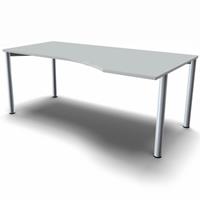 geramoebel Schreibtisch 4-Flex 180 x 100 - Lichtgrau / Silber