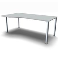 geramoebel Schreibtisch 4-Flex 180 x 100 - Lichtgrau / Silber