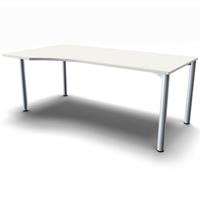 geramoebel Schreibtisch 4-Flex 180 x 100 - Weiss / Silber