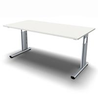 geramoebel Schreibtisch C-Flex 160 x 80 - Weiss / Silber
