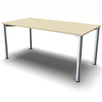 geramoebel Schreibtisch 4-Flex 160 x 80 - Ahorn / Silber