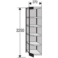 Kerkmann PROGRESS 2000 stalen hoekstelling, met achterwand, B 400 x D 300 x H 2250 mm, frame zwart